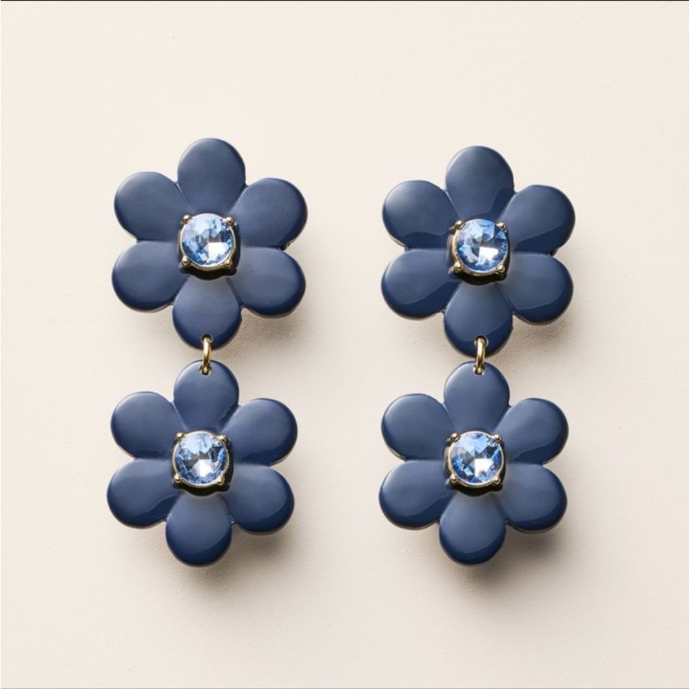 New Kate spade x Target blue flower drop earrings girly cute fun BTS stylish NIB